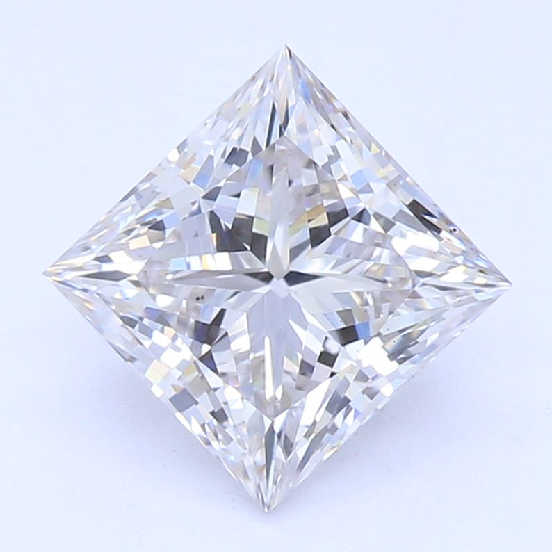 1.04 Carat Princess Lab Diamond with  Cut Diamond in 14KT  view 1
