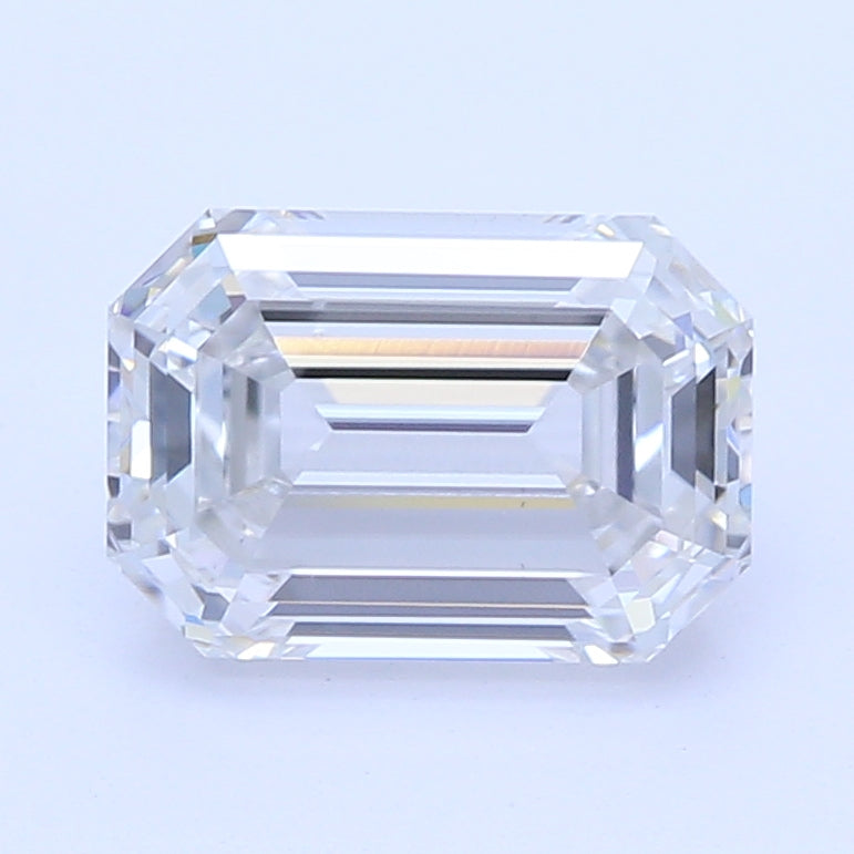 1.01 Carat Emerald Lab Diamond with  Cut Diamond in 14KT  view 1
