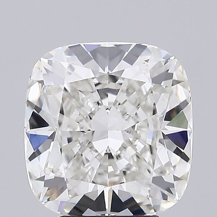 4.36 Carat Cushion Lab Diamond with  Cut Diamond in 14KT  view 1
