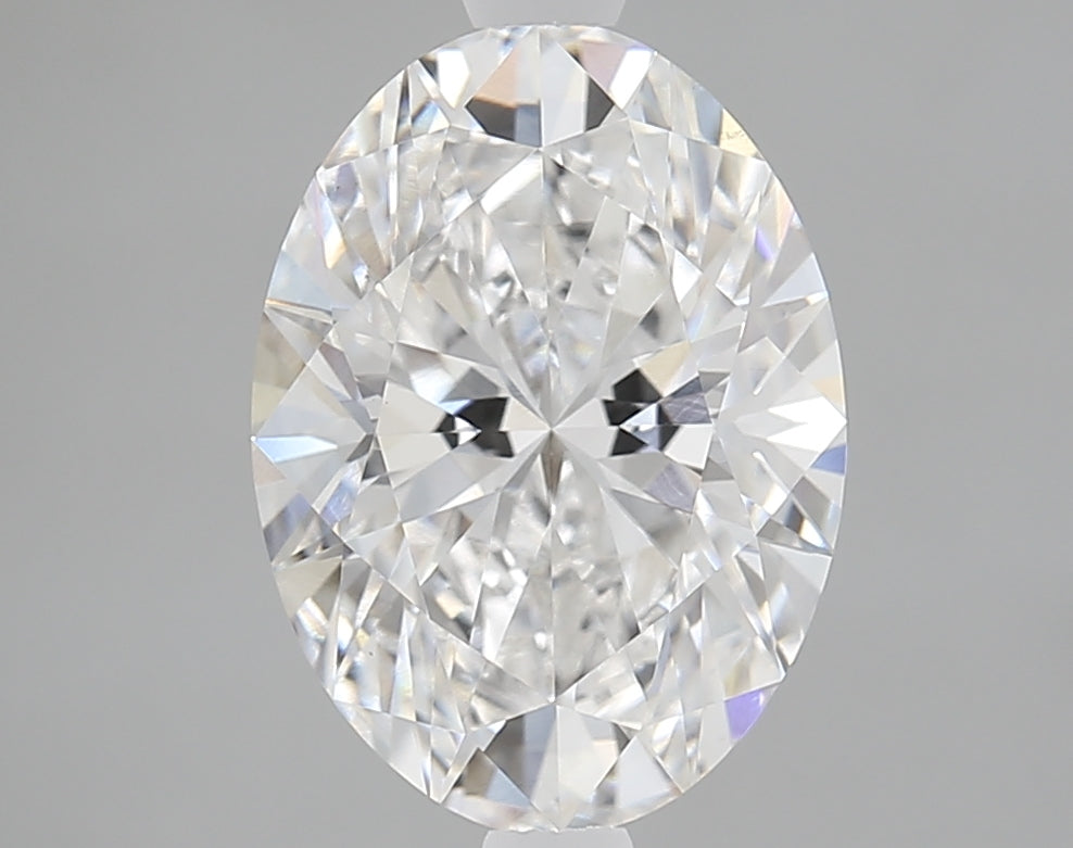 2.69 Carat Oval Lab Diamond with  Cut Diamond in 14KT  view 1
