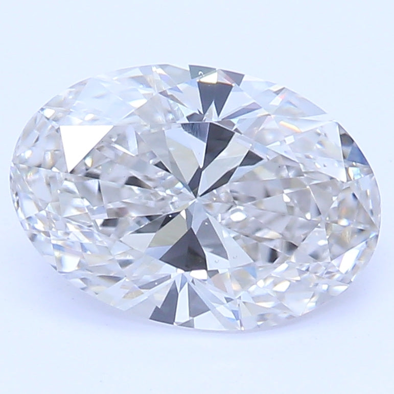 1.06 Carat Oval Lab Diamond with  Cut Diamond in 14KT  view 1
