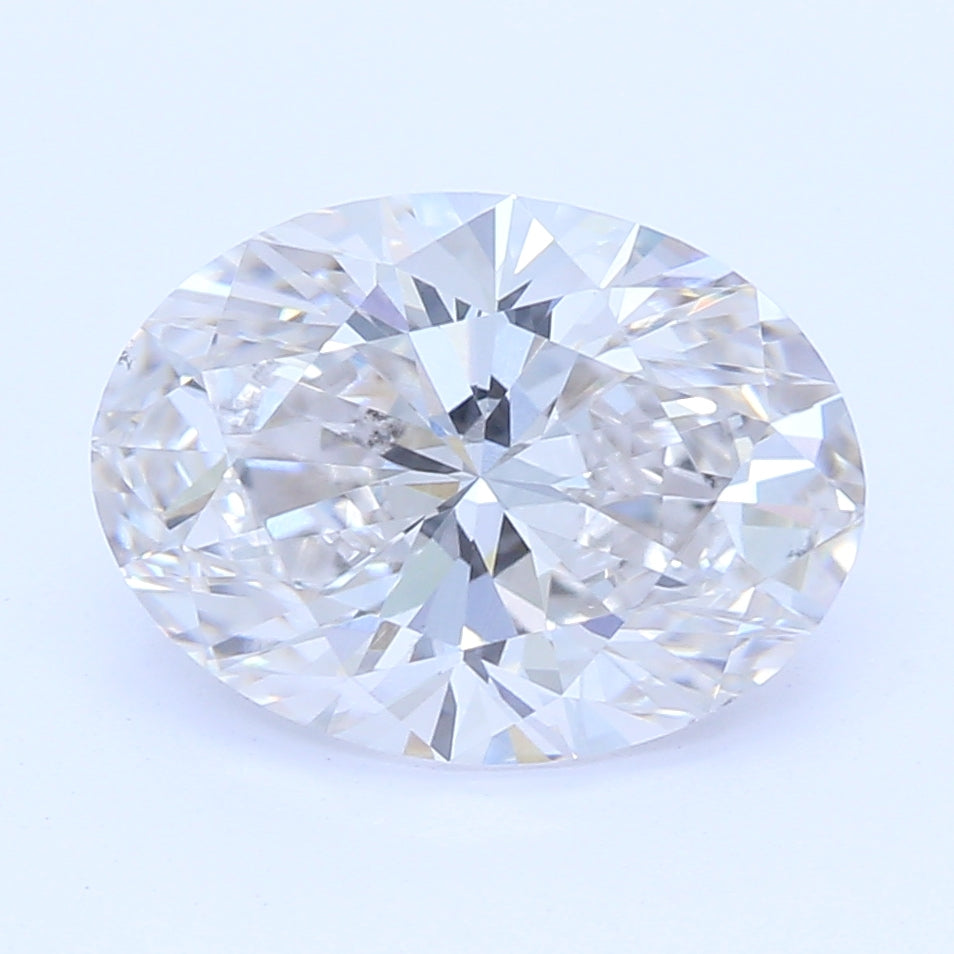 1.57 Carat Oval Lab Diamond with  Cut Diamond in 14KT  view 1
