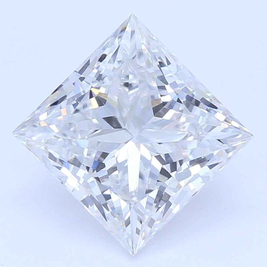 1.75 Carat Princess Lab Diamond with  Cut Diamond in 14KT  view 1

