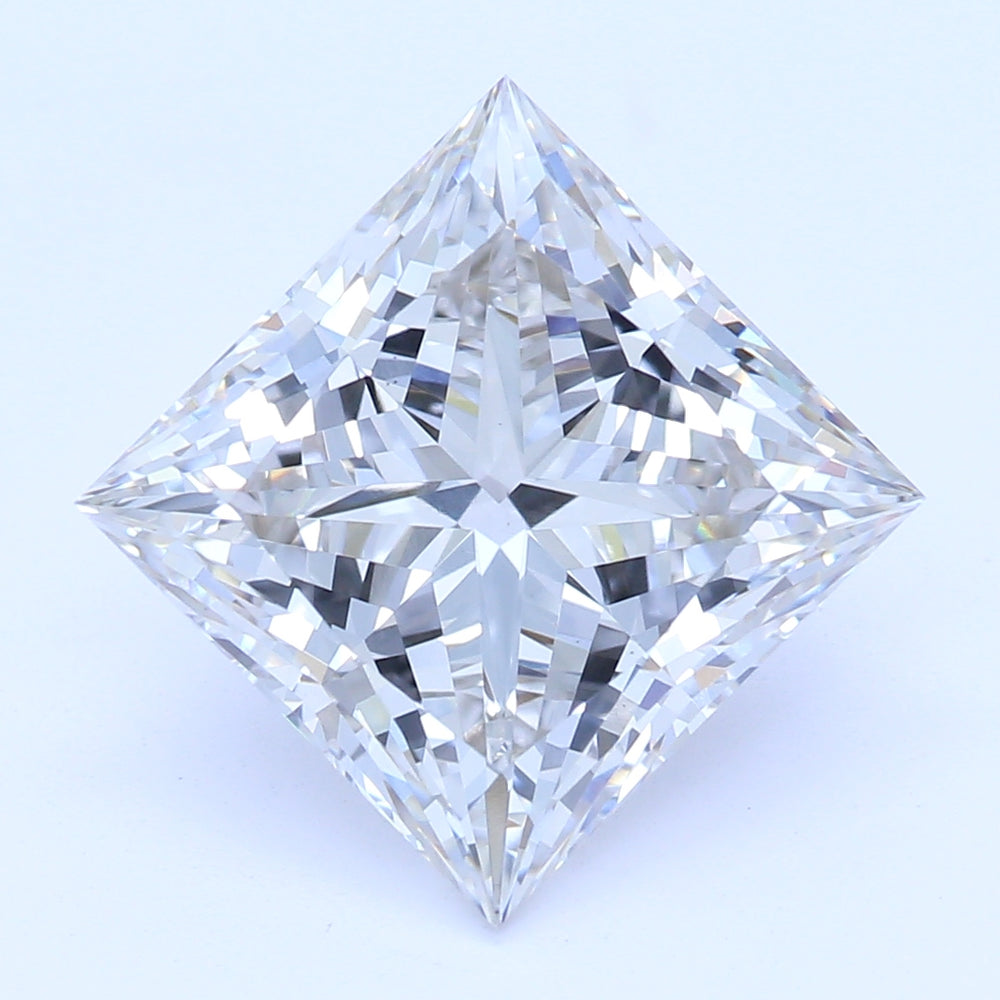 2.78 Carat Princess Lab Diamond with  Cut Diamond in 14KT  view 1
