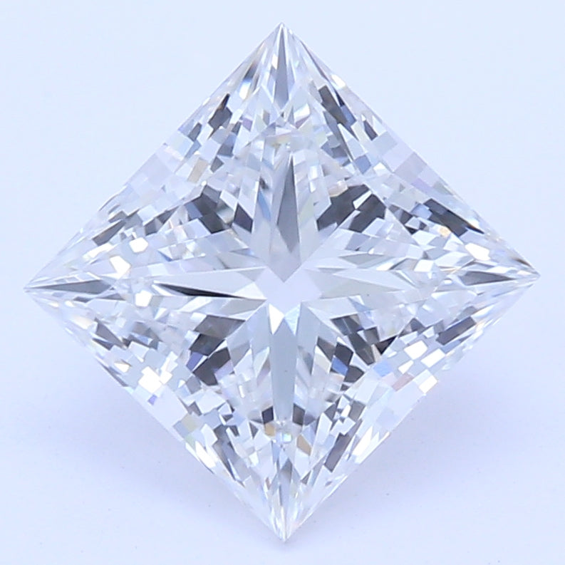 1.37 Carat Princess Lab Diamond with  Cut Diamond in 14KT  view 1
