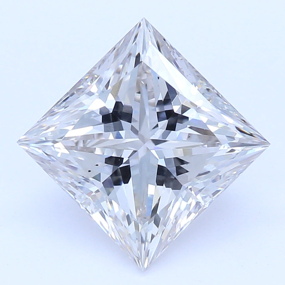 1.77 Carat Princess Lab Diamond with  Cut Diamond in 14KT  view 1
