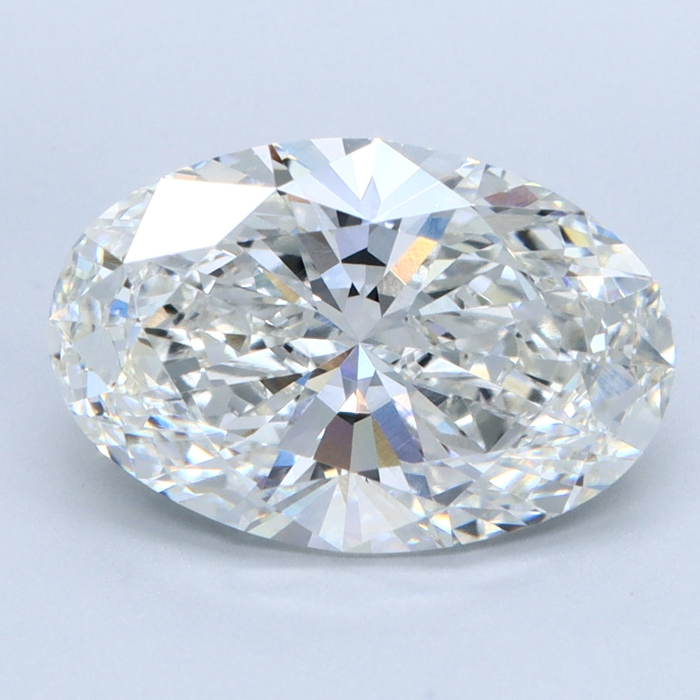 3.47 Carat Oval Lab Diamond with  Cut Diamond in 14KT  view 1
