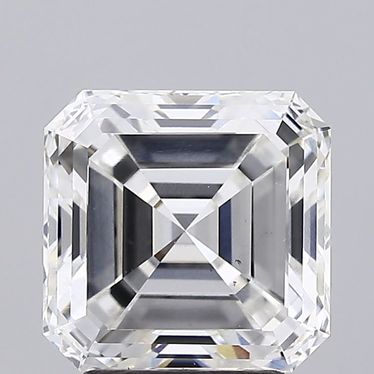 2.99 Carat Asscher Lab Diamond with  Cut Diamond in 14KT  view 1
