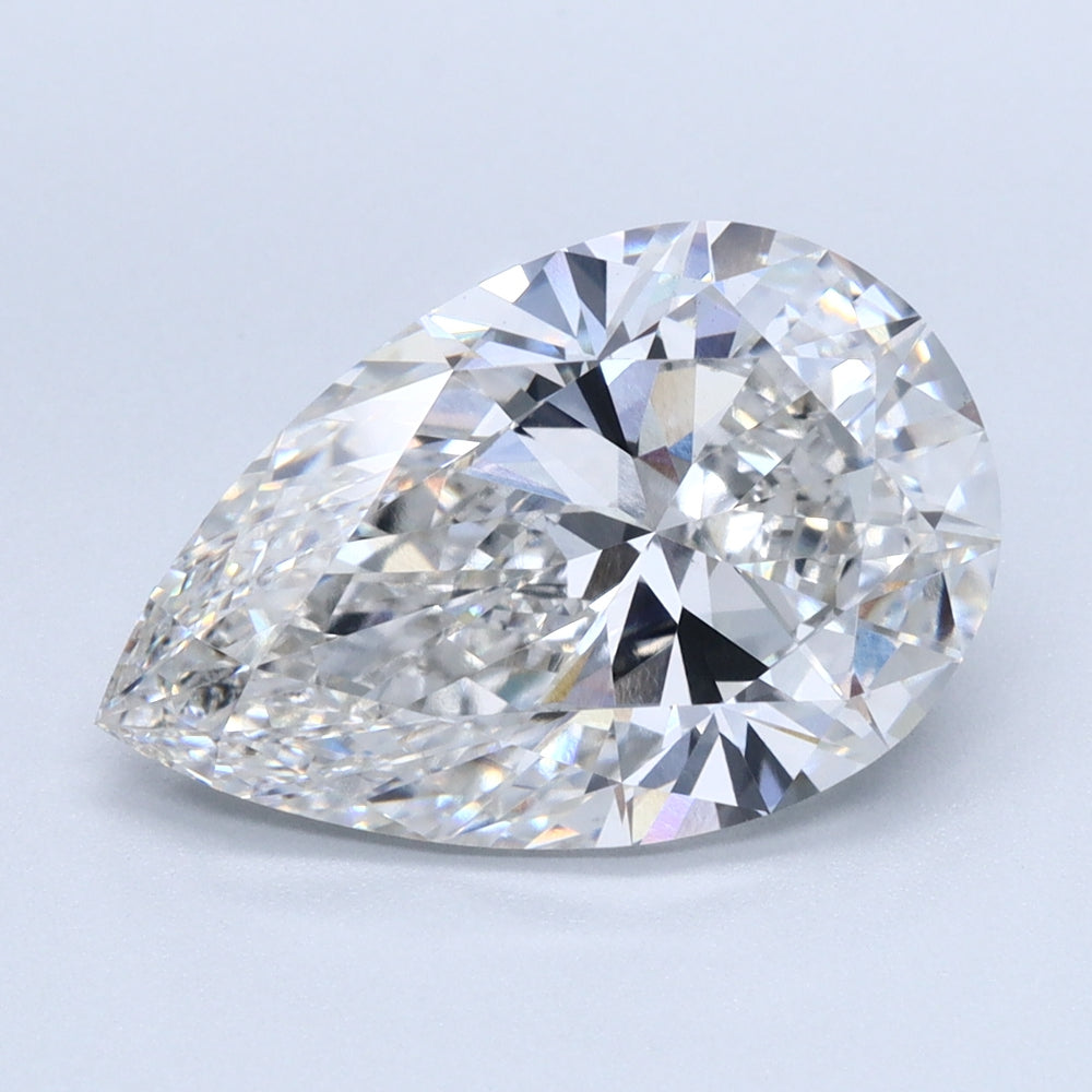 4.1 Carat Pear Lab Diamond with  Cut Diamond in 14KT  view 1

