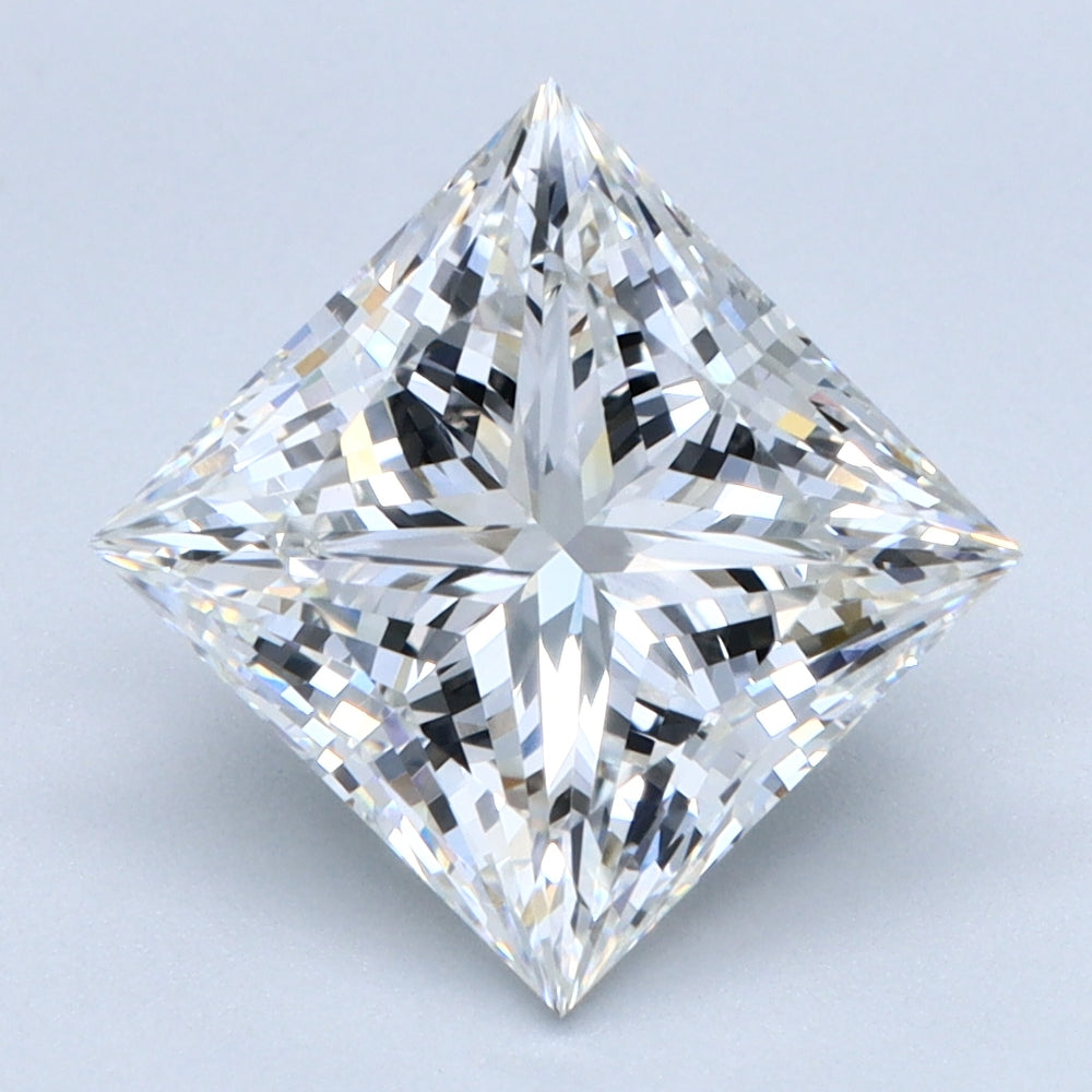 3.32 Carat Princess Lab Diamond with  Cut Diamond in 14KT  view 1
