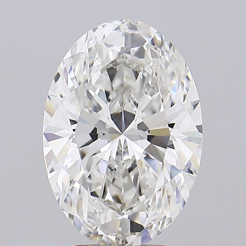 3.24 Carat Oval Lab Diamond with  Cut Diamond in 14KT  view 1
