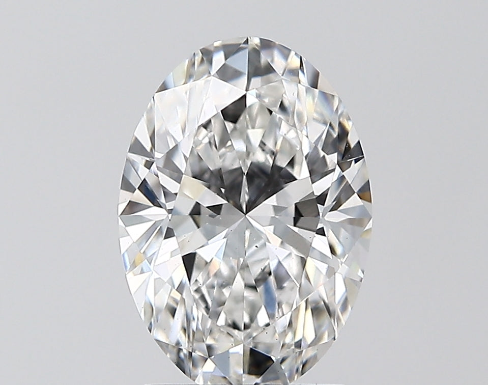 2.09 Carat Oval Lab Diamond with  Cut Diamond in 14KT  view 1
