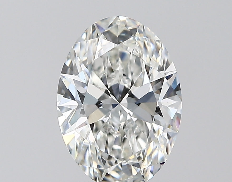 2.01 Carat Oval Lab Diamond with  Cut Diamond in 14KT  view 1
