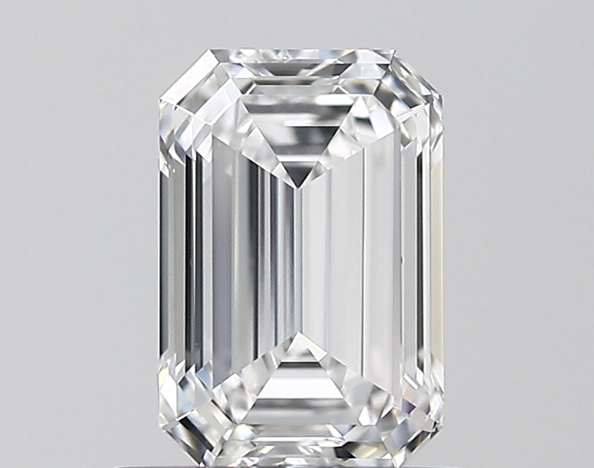1.01 Carat Emerald Lab Diamond with  Cut Diamond in 14KT  view 1
