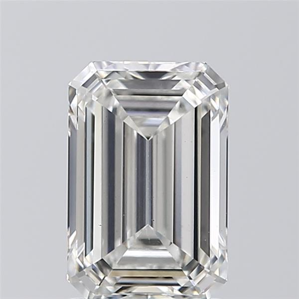1.71 Carat Emerald Lab Diamond with  Cut Diamond in 14KT  view 1
