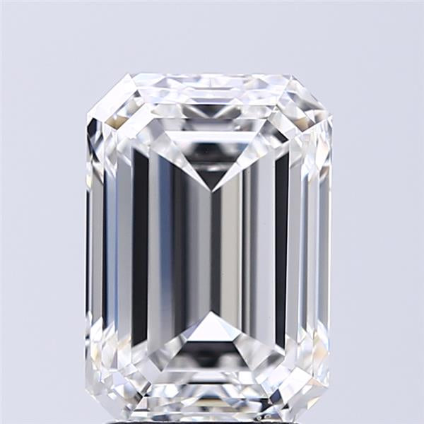 3.01 Carat Emerald Lab Diamond with  Cut Diamond in 14KT  view 1

