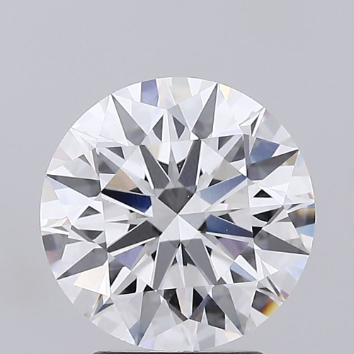 3.04 Carat Round Lab Diamond with  Cut Diamond in 14KT  view 1
