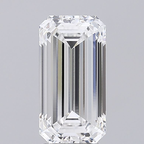 3.33 Carat Emerald Lab Diamond with  Cut Diamond in 14KT  view 1
