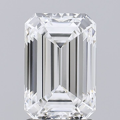 2.02 Carat Emerald Lab Diamond with  Cut Diamond in 14KT  view 1
