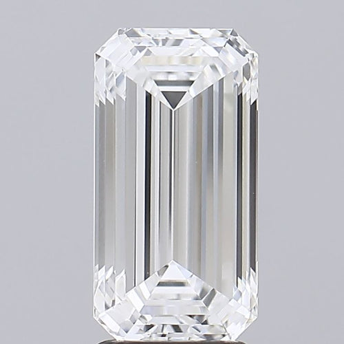 3.27 Carat Emerald Lab Diamond with  Cut Diamond in 14KT  view 1
