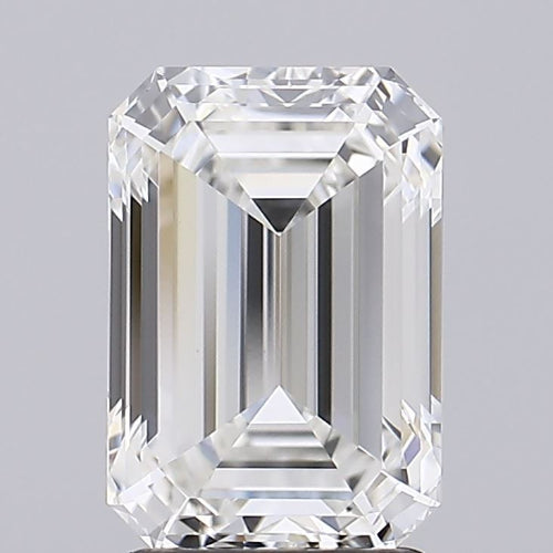 2.5 Carat Emerald Lab Diamond with  Cut Diamond in 14KT  view 1
