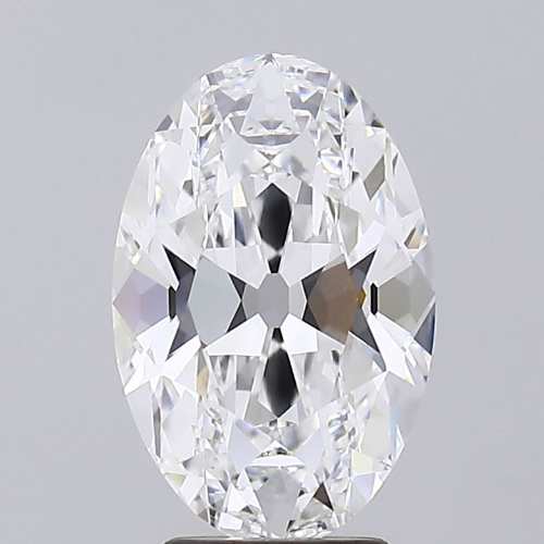 3.76 Carat Oval Lab Diamond with  Cut Diamond in 14KT  view 1
