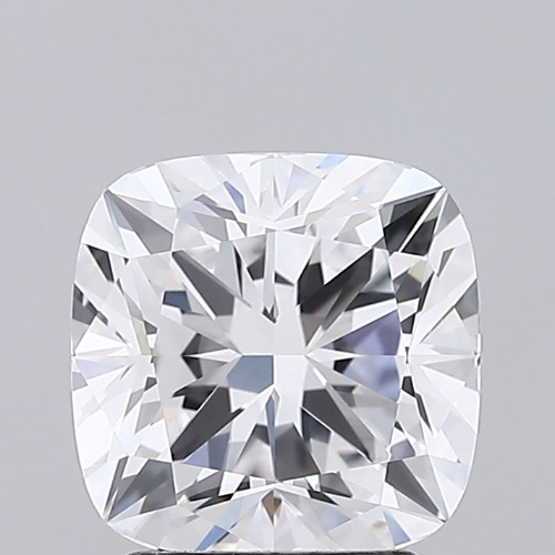 2.57 Carat Cushion Lab Diamond with  Cut Diamond in 14KT  view 1
