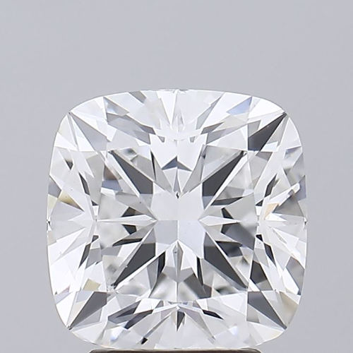 3.52 Carat Cushion Lab Diamond with  Cut Diamond in 14KT  view 1
