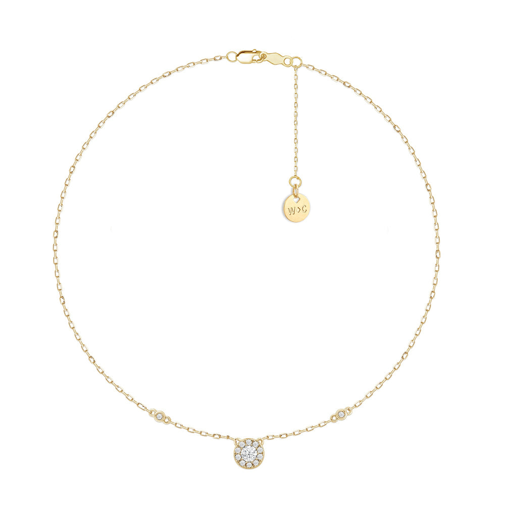 Composite Diamond Station Fashion Necklace with 14KT Yellow Gold / Lab / 1/4 Cut Diamond in 14KT Yellow Gold / Lab / 1/4 view 6
