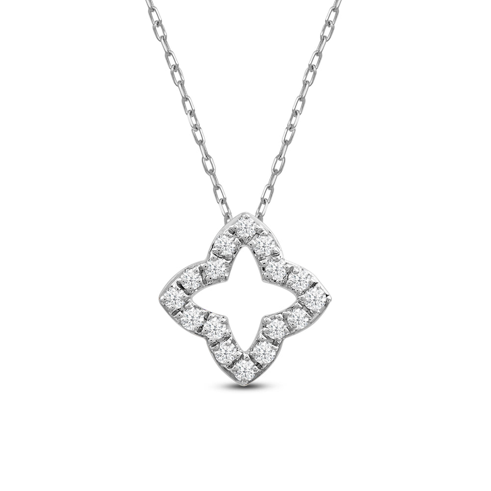 Diamond Star Pendant with 14KT White Gold / Lab / 1/6 Cut Diamond in 14KT White Gold / Lab / 1/6 view 2
