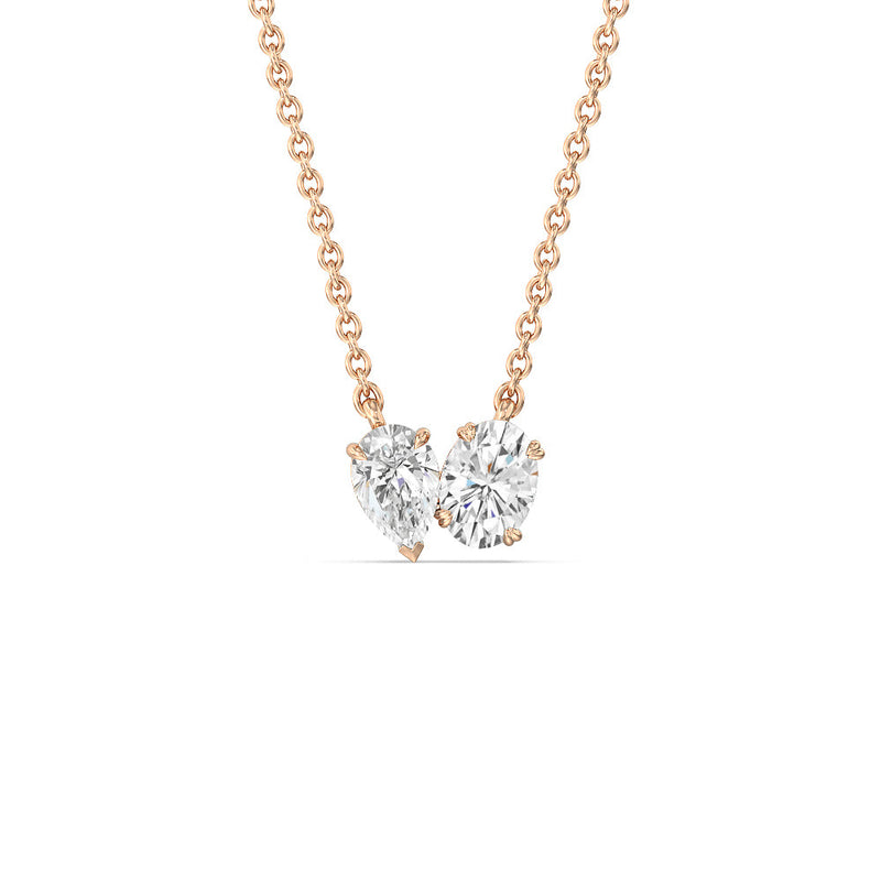 Toi et Moi Pear Oval Necklace