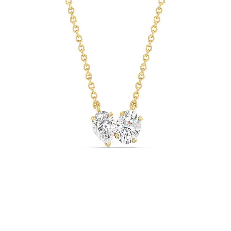 Toi et Moi Pear Oval Necklace