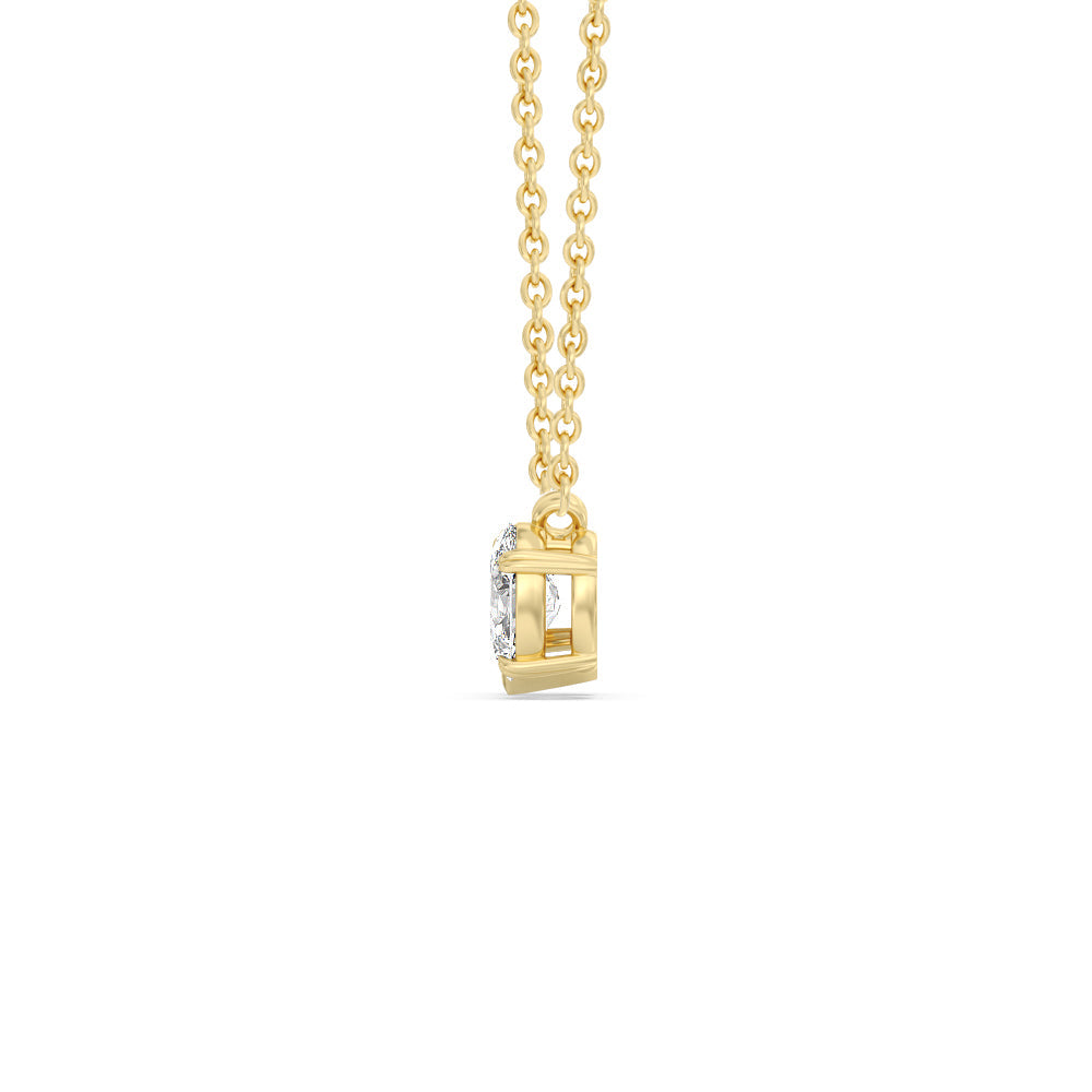 Toi et Moi Pear Oval Necklace with 14KT Yellow Gold / Lab / 7/8 Cut Diamond in 14KT Yellow Gold / Lab / 7/8 view 2
