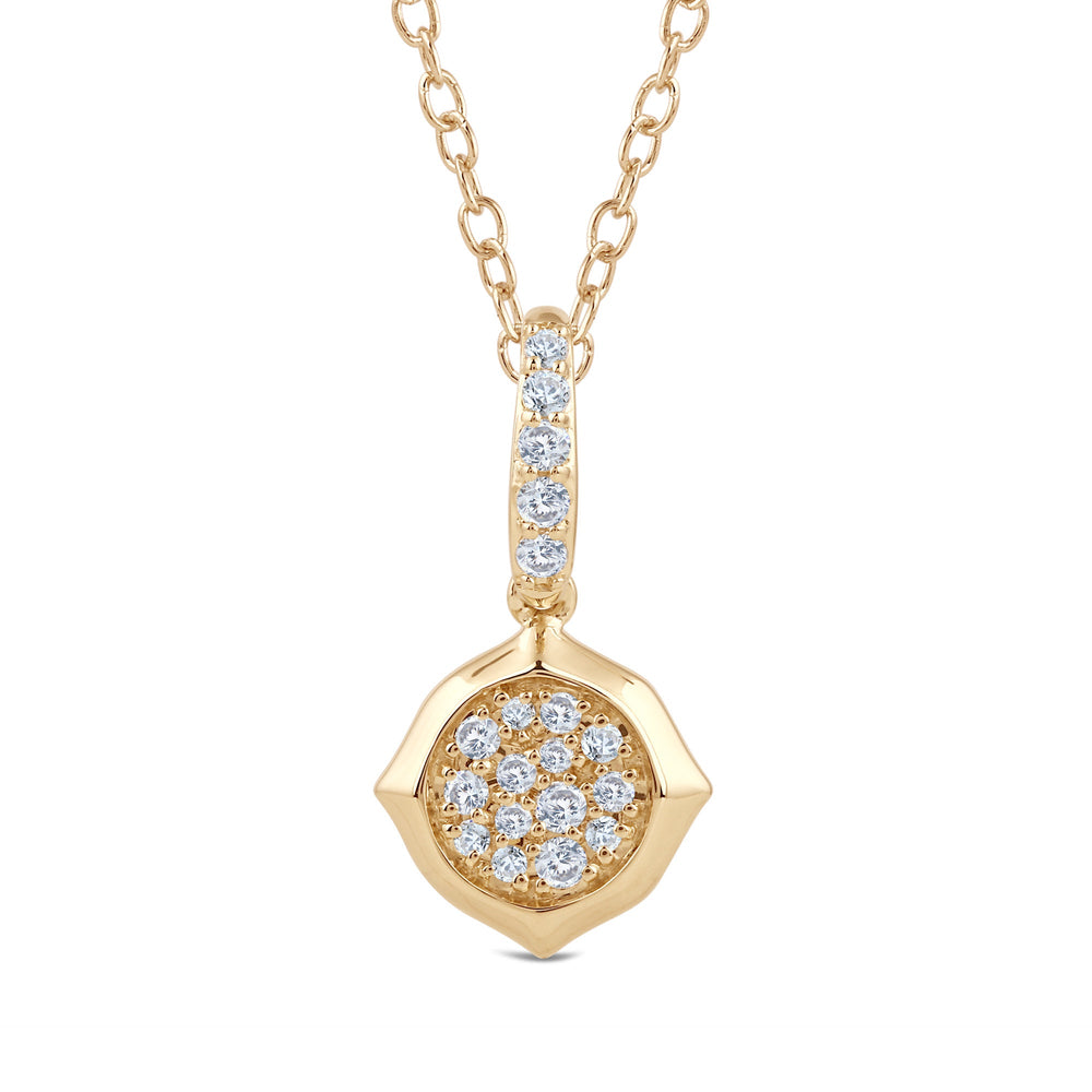 Signature Pave Diamond Pendant with 14KT Yellow Gold / Lab / 1/6 Cut Diamond in 14KT Yellow Gold / Lab / 1/6 view 2
