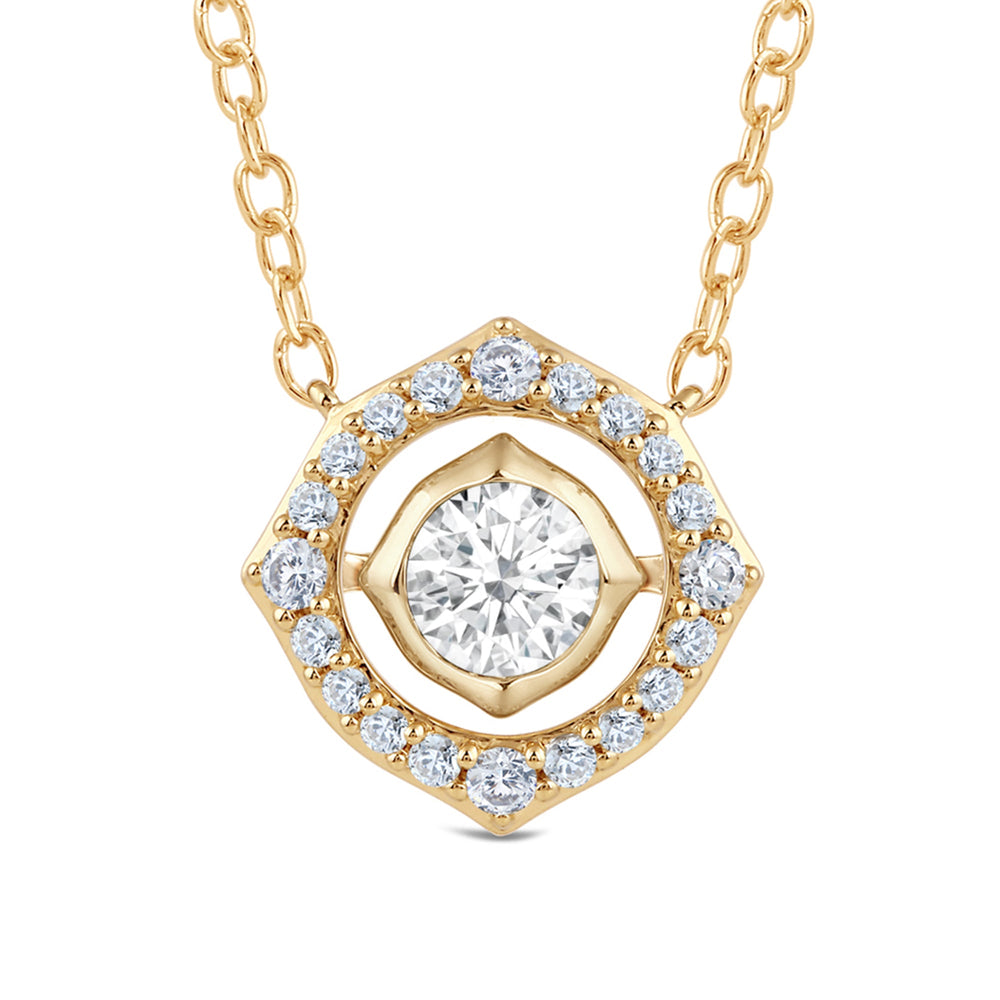 Signature Lab Grown Diamond Birthstone Necklace with 14KT Yellow Gold / Lab / 3/8 Cut Diamond in 14KT Yellow Gold / Lab / 3/8 view 2
