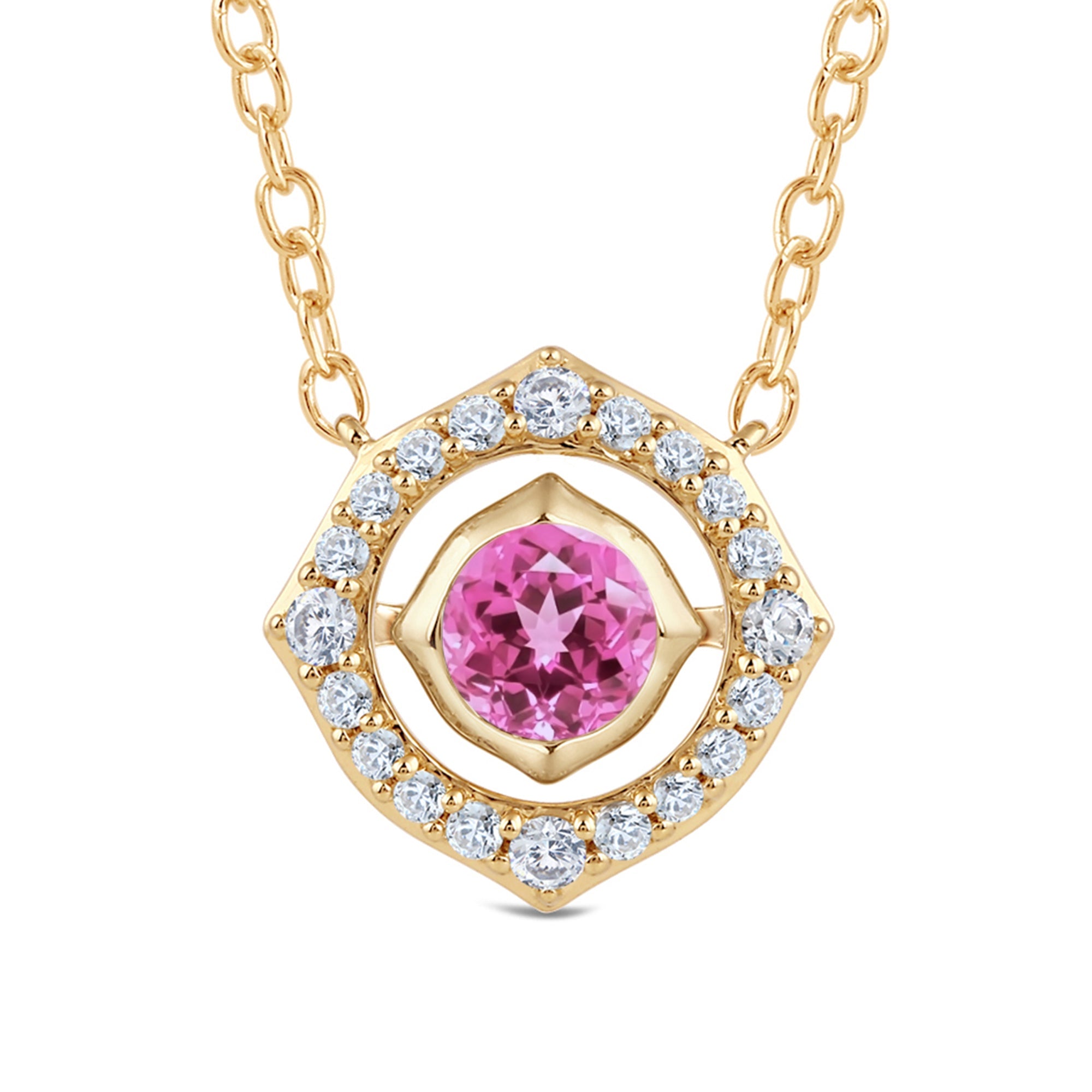 Signature Pink Tourmaline Birthstone Necklace With Clarity