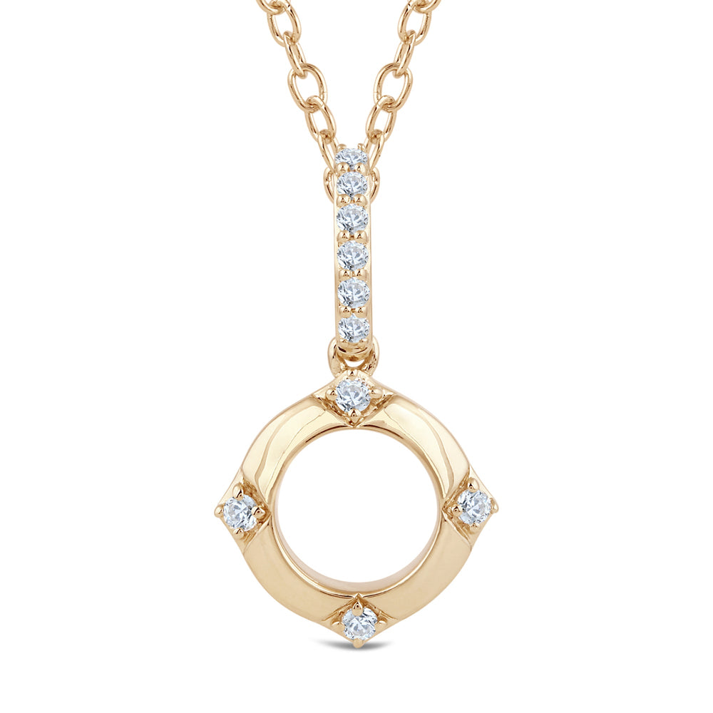 Signature Diamond Pendant with 14KT Yellow Gold / Lab / 1/10 Cut Diamond in 14KT Yellow Gold / Lab / 1/10 view 2
