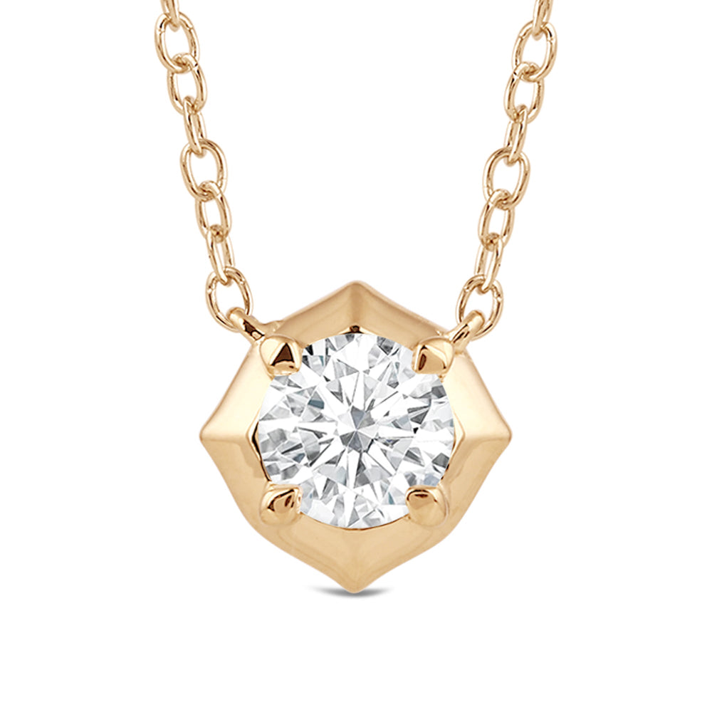 Signature Solitaire Diamond Pendant with 14KT Yellow Gold / Lab / 1/2 Cut Diamond in 14KT Yellow Gold / Lab / 1/2 view 2
