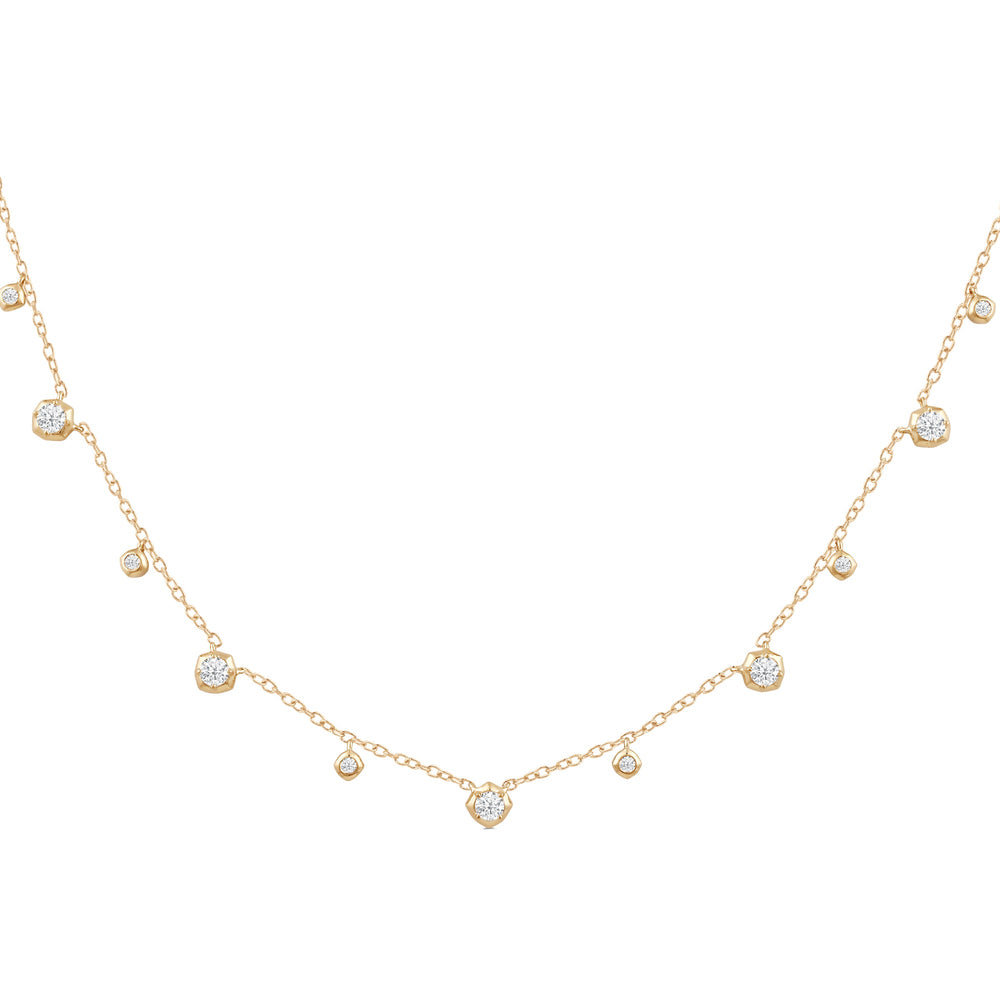 Signature Diamond Charm Necklace with 14KT Yellow Gold / Lab / 1 3/8 Cut Diamond in 14KT Yellow Gold / Lab / 1 3/8 view 2
