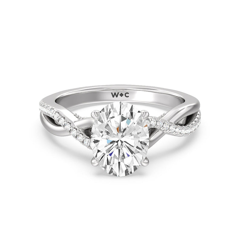 Vintage Glamour Ribbon Swirl Engagement Ring
