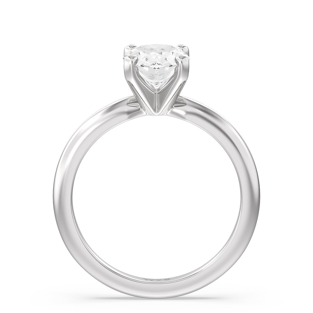 1 1/2 cttw Oval Cut Classic Four Prong Solitaire Diamond Engagement Ring with 1 1/2 Cut Diamond in 14KT Oval view 2
