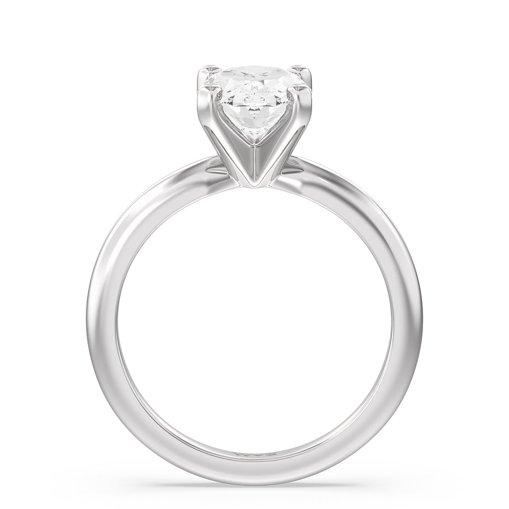 2 cttw Oval Cut Classic Four Prong Solitaire Diamond Engagement Ring with 2 Cut Diamond in 14KT Oval view 2
