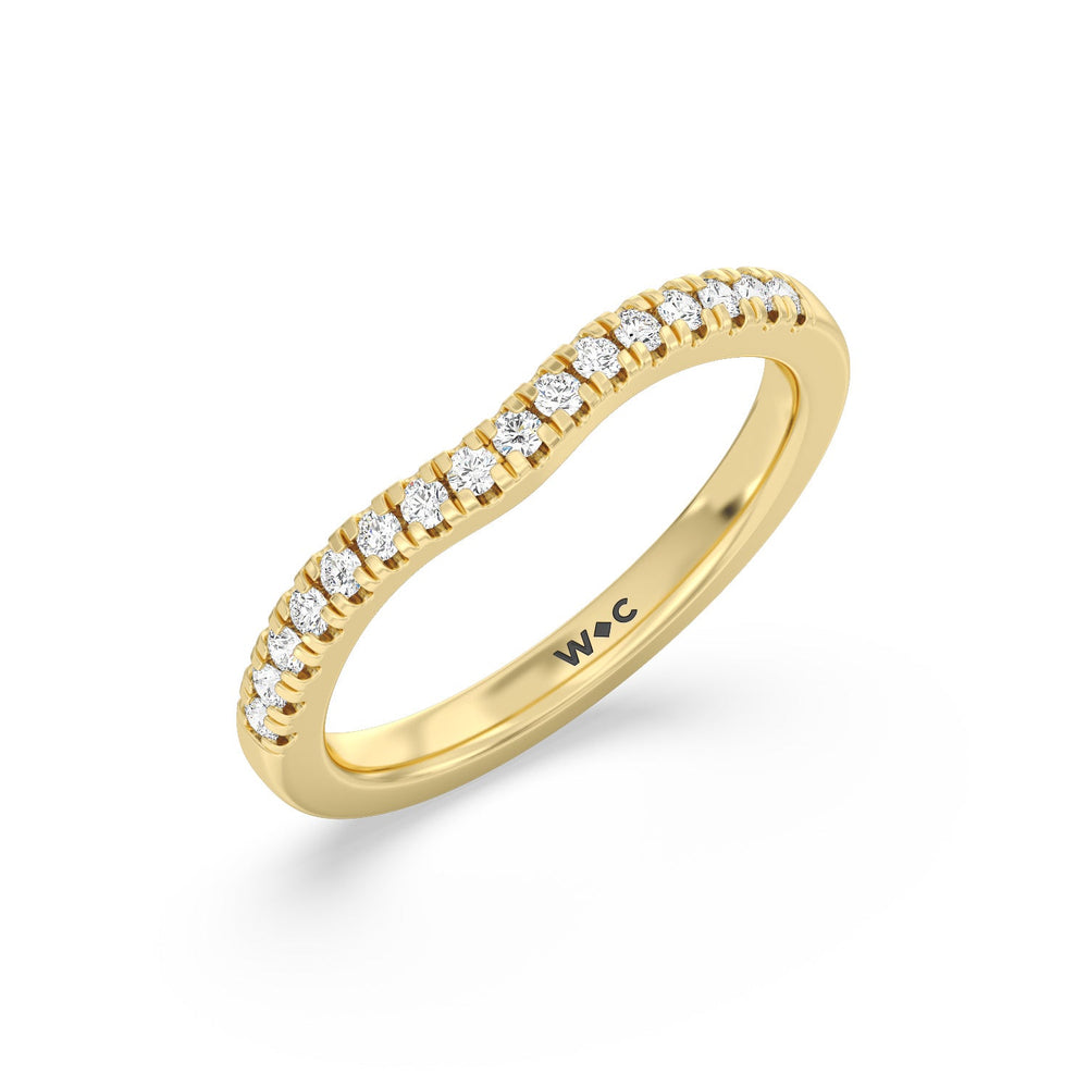 Classic Four Prong Solitaire Diamond Wedding Band with 18KT Yellow Gold Cut Diamond in 14KT Yellow Gold view 4

