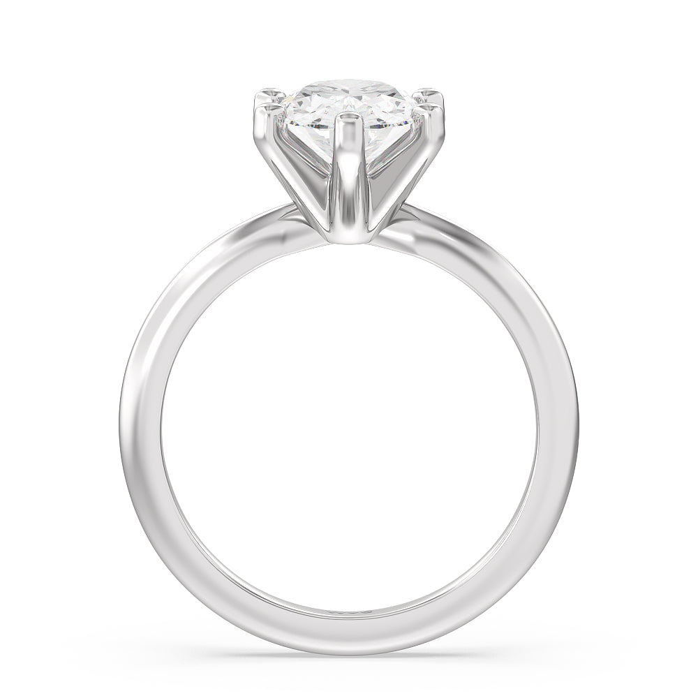 2 cttw Oval Cut Classic Six Prong Solitaire Diamond Engagement Ring with 2 Cut Diamond in 14KT Oval view 3
