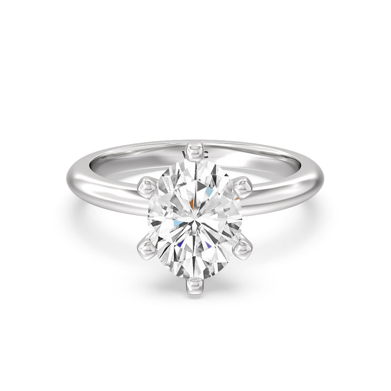 Classic Six Prong Solitaire Lab Diamond Engagement Ring