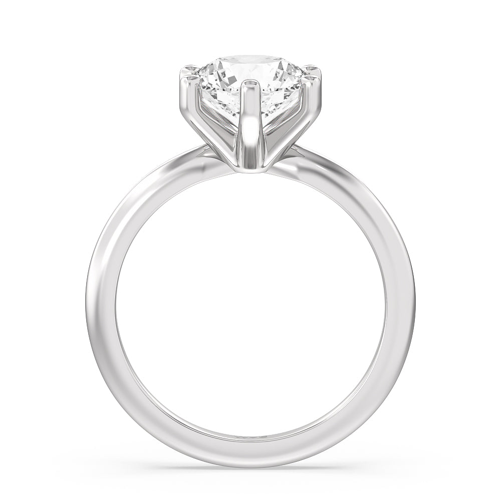 2 cttw Round Cut Classic Six Prong Solitaire Diamond Engagement Ring with 2 Cut Diamond in 14KT Round view 3

