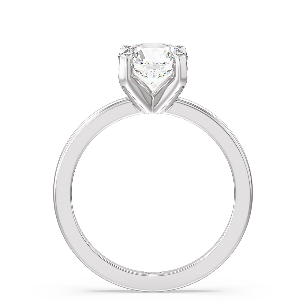 1 1/2 cttw Round Cut Petite Solitaire Diamond Engagement Ring with 1 1/2 Cut Diamond in 14KT Round view 3
