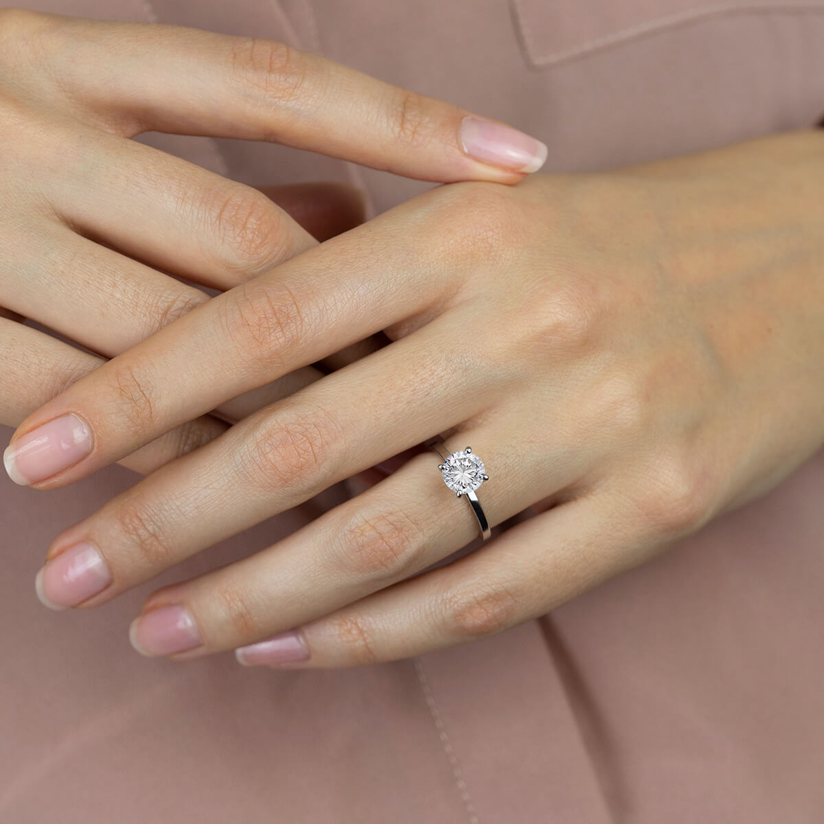 1/2 Carat TW Diamond Solitaire Engagement Ring in 14k White Gold (G-H, –  INARA DIAMONDS