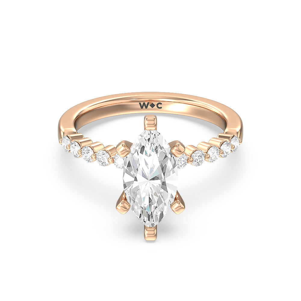 Bezeled Rring Under Bezeled Accent Diamond Engagement Ring – With Clarity