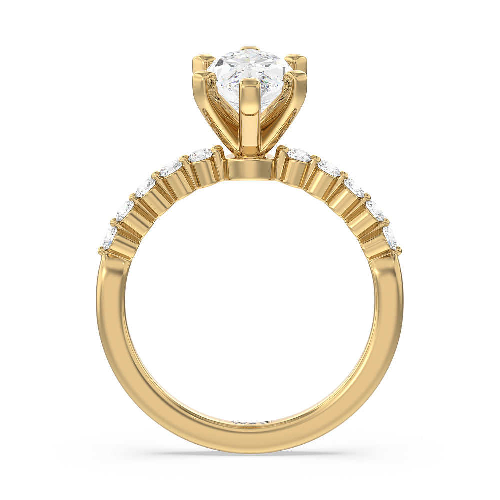 Bezeled Rring Under Bezeled Accent Diamond Engagement Ring – With Clarity